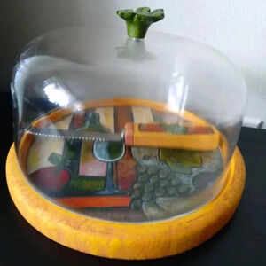 Jo!e Trader Joe's Wine Art Cheese Knife Resin Grape Leaf Handle Wine Board Tapas